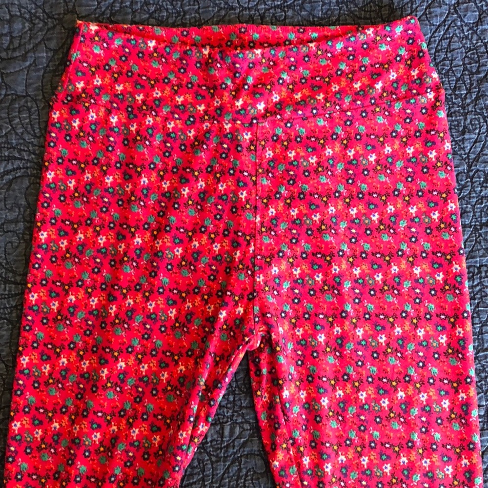 LulaRoe Floral Pink Leggings